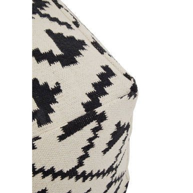 Orsina Cefena Berber Style Pouffe – Hand-Woven Cotton Geometric Ottoman