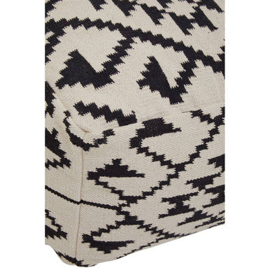 Orsina Cefena Berber Style Pouffe – Hand-Woven Cotton Geometric Ottoman