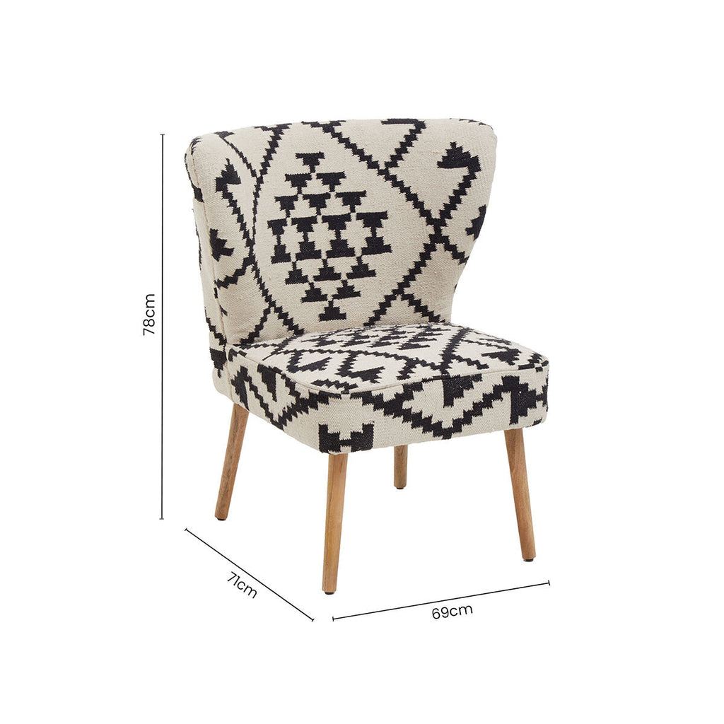Orsina Cefena Berber Style Mango Wood Lounge Chair | Woven Boho Accent