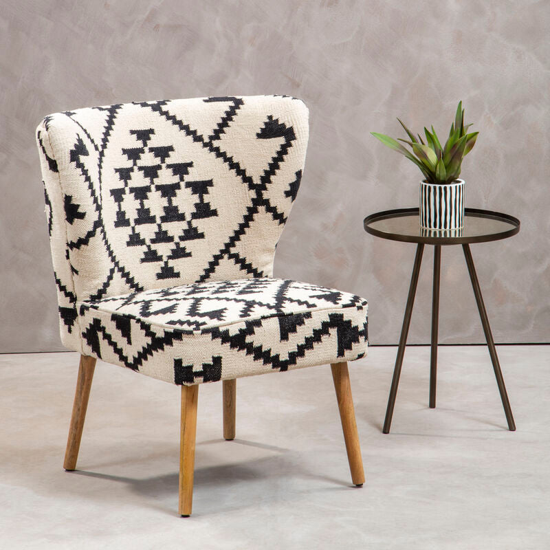 Orsina Cefena Berber Style Mango Wood Lounge Chair | Woven Boho Accent