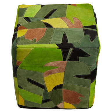 Orsina Safira Botanical Leather Pouffe – Versatile Bean Bag Footrest