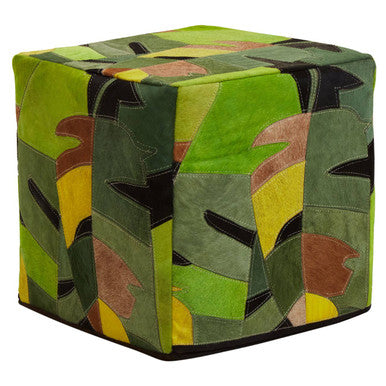 Orsina Safira Botanical Leather Pouffe – Versatile Bean Bag Footrest