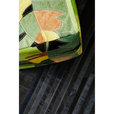 Orsina Safira Botanical Leather Pouffe – Versatile Bean Bag Footrest