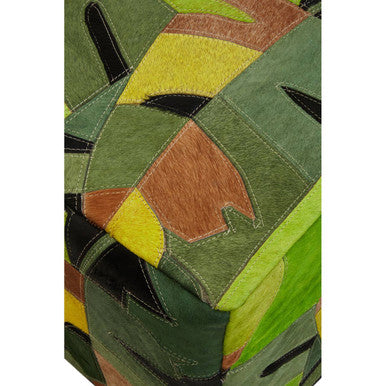 Orsina Safira Botanical Leather Pouffe – Versatile Bean Bag Footrest