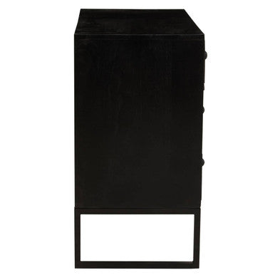 Orsina Fusion Bone Inlay 3-Drawer Chest – Black Rhombus Pattern