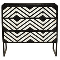 Orsina Fusion Bone Inlay 3-Drawer Chest – Black Rhombus Pattern
