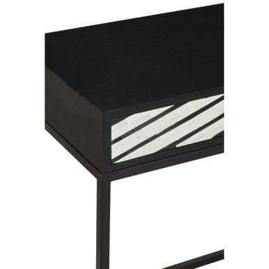 Orsina Fusion 2-Drawer Console Table | Black Bone Inlay Chevron