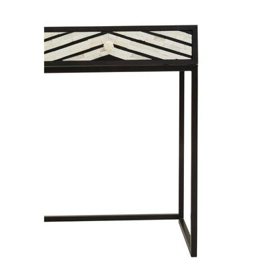 Orsina Fusion 2-Drawer Console Table | Black Bone Inlay Chevron