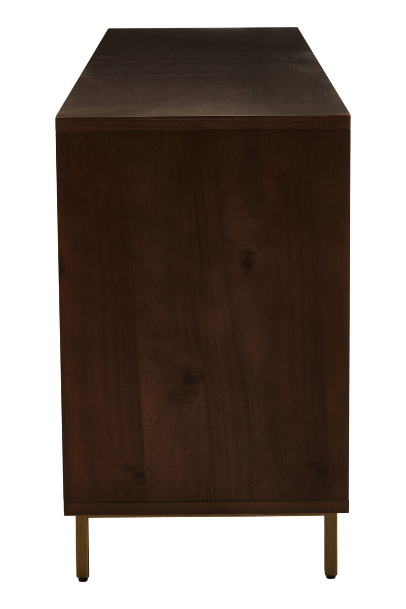 Orsina Brando Acacia Wood Sideboard – Herringbone Storage Cabinet