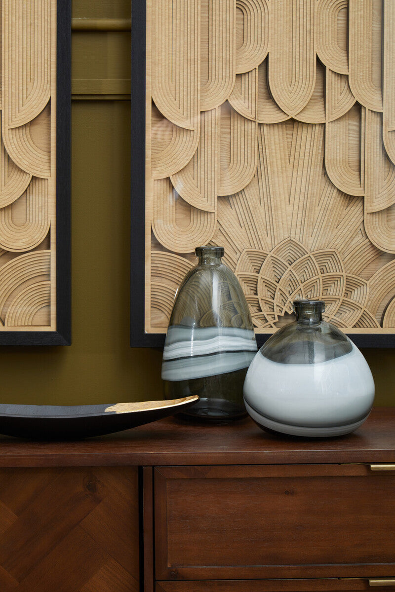 Orsina Brando Acacia Wood Sideboard – Herringbone Storage Cabinet