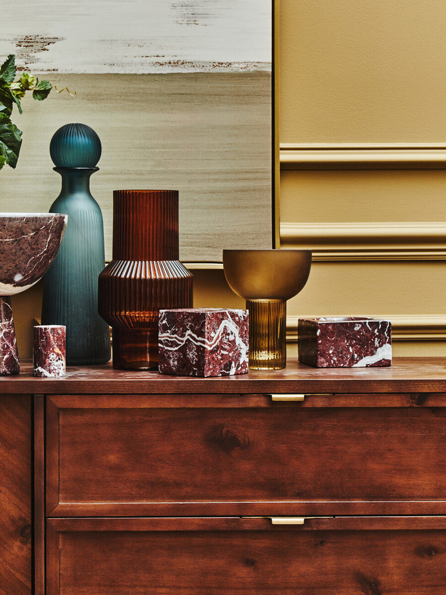 Orsina Brando Acacia Wood Sideboard – Herringbone Storage Cabinet