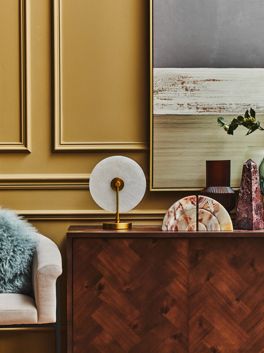 Orsina Brando Acacia Wood Sideboard – Herringbone Storage Cabinet