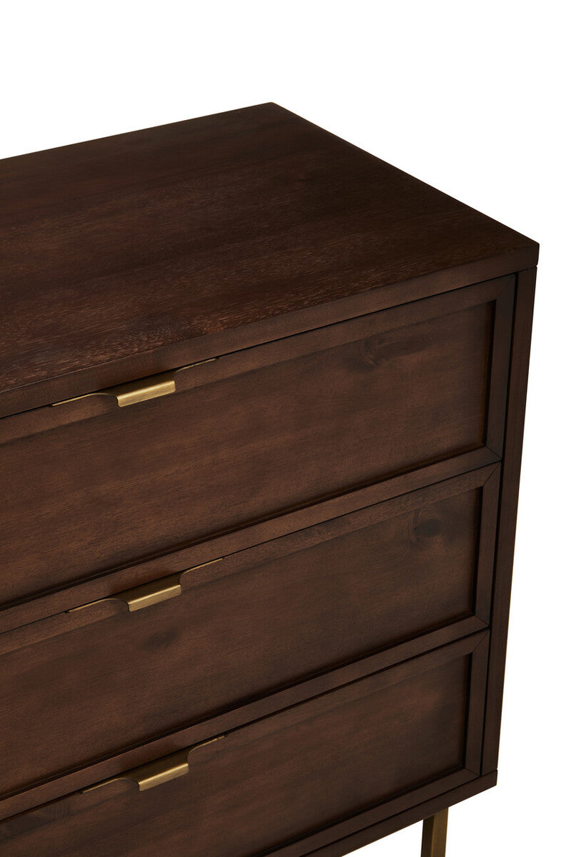 Orsina Brando Acacia Wood Sideboard – Herringbone Storage Cabinet