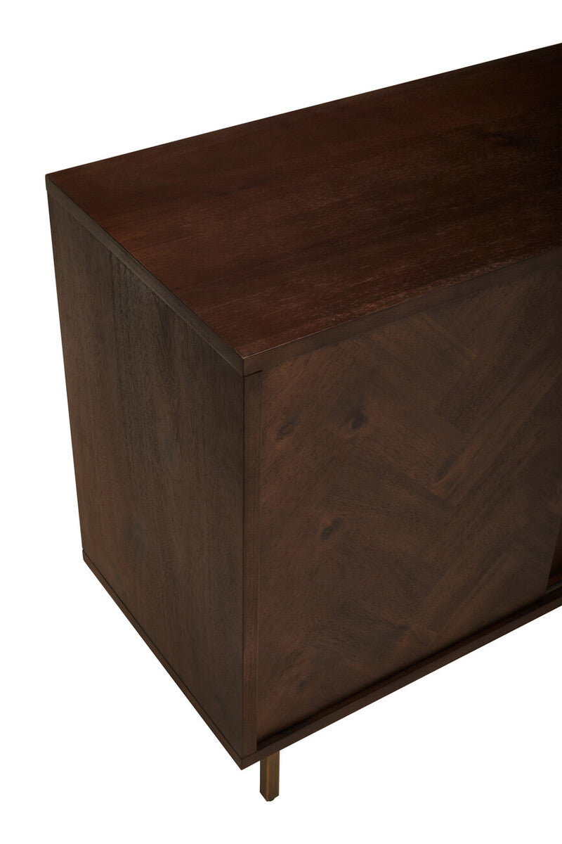 Orsina Brando Acacia Wood Sideboard – Herringbone Storage Cabinet