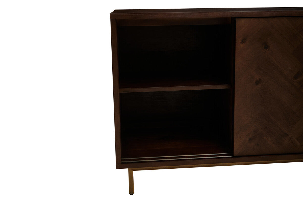Orsina Brando Acacia Wood Sideboard – Herringbone Storage Cabinet
