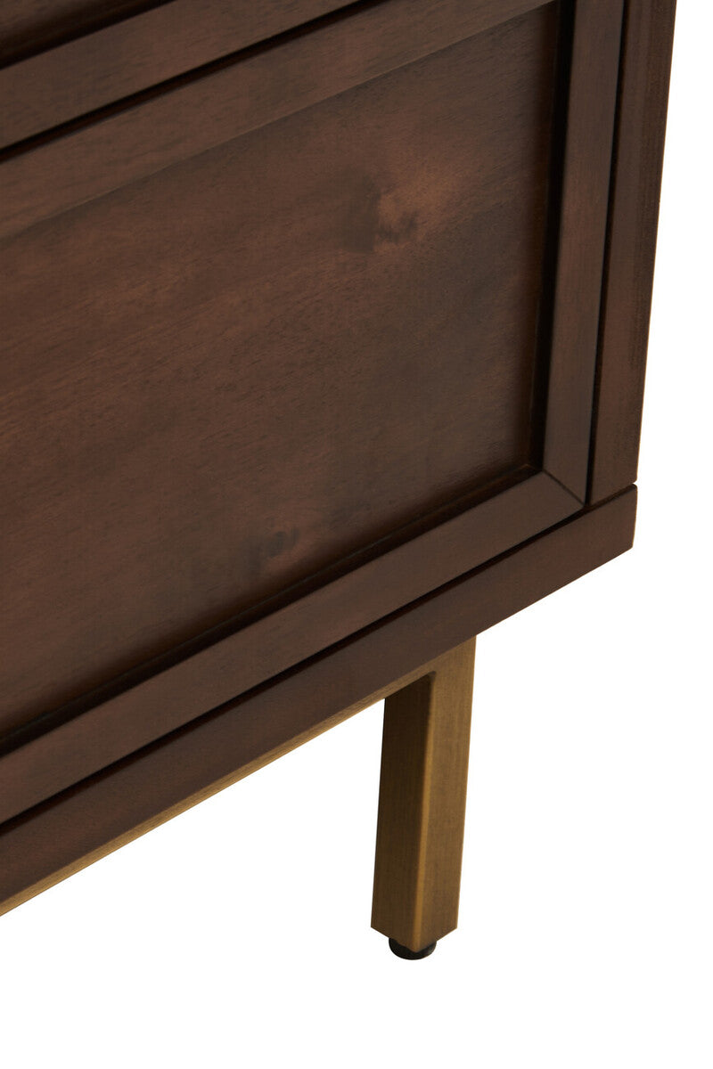 Orsina Brando Acacia Wood Sideboard – Herringbone Storage Cabinet