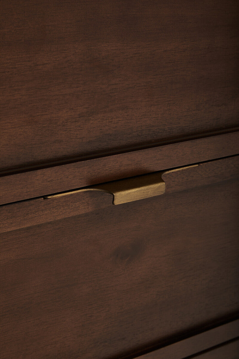 Orsina Brando Acacia Wood Sideboard – Herringbone Storage Cabinet