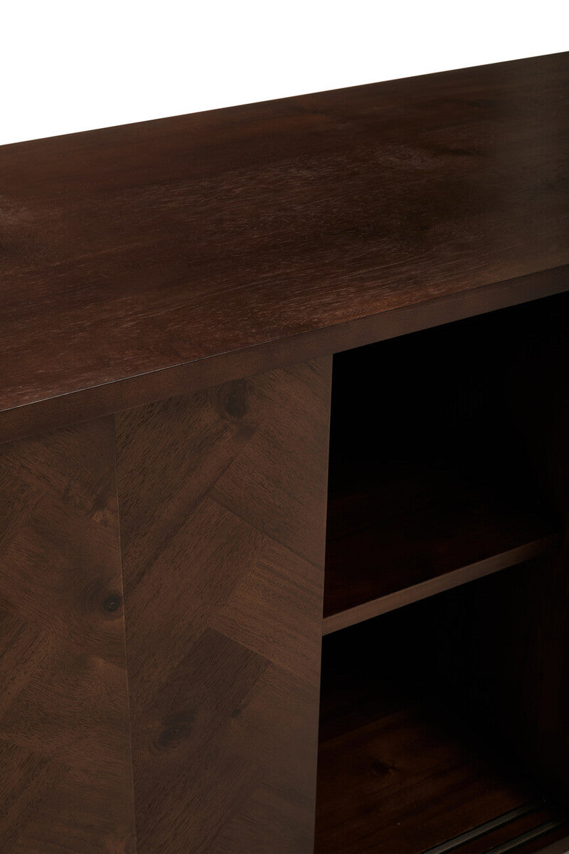 Orsina Brando Acacia Wood Sideboard – Herringbone Storage Cabinet