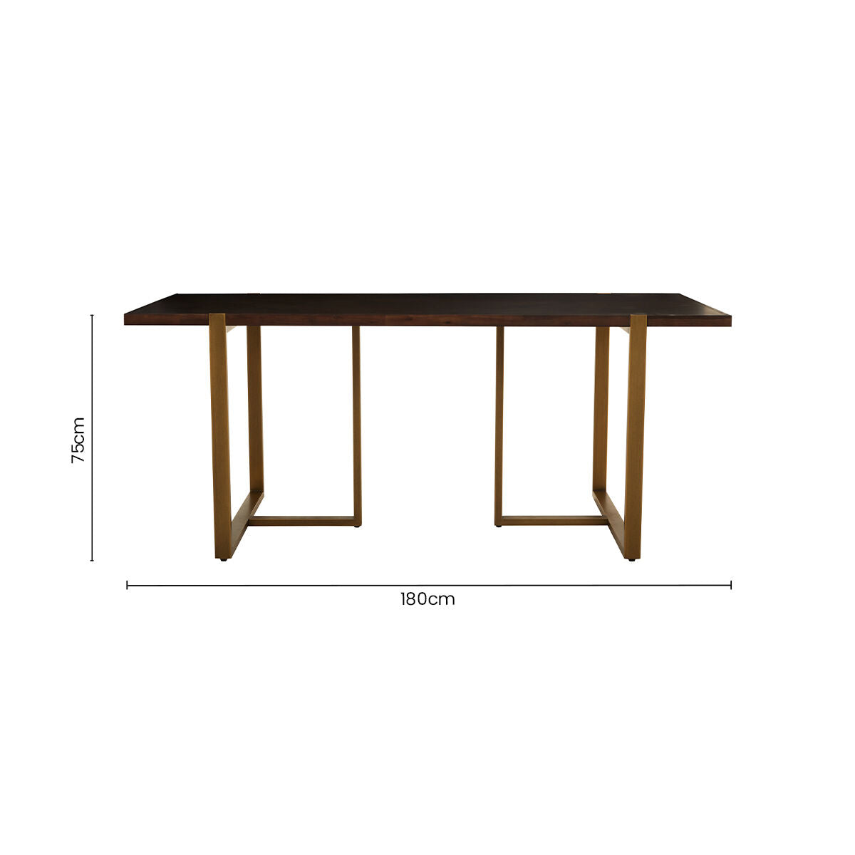 Orsina Brando Dining Table – Grey Acacia Chevron Wood & Brass