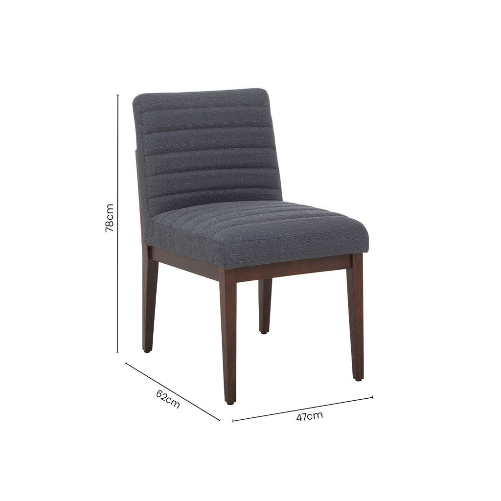 Orsina Brando Dining Chair | Charcoal Grey Fabric with Solid Oak Legs