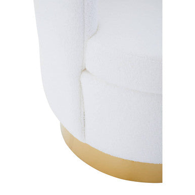 Orsina Biarritz Scalloped Swivel Chair | Off White Boucle Accent Chair