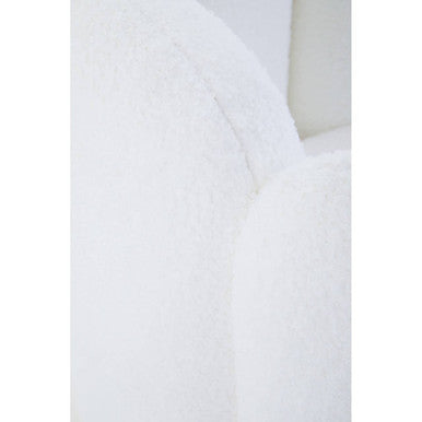 Orsina Biarritz Scalloped Swivel Chair | Off White Boucle Accent Chair