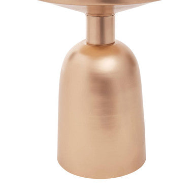 Orsina Amira Round White Marble Side Table with Chunky Gold Iron Base