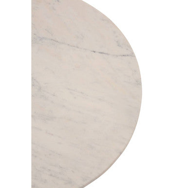 Orsina Amira White Carrara Marble Side Table with Gold Iron Base