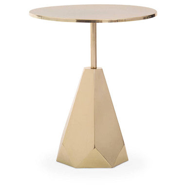 Orsina Amira Gold Side Table – Round Stainless Steel Geometric End Table