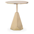 Orsina Amira Gold Side Table – Round Stainless Steel Geometric End Table