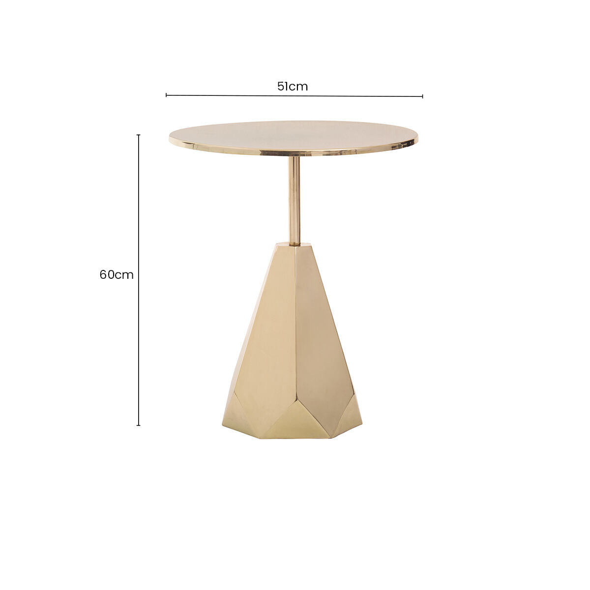 Orsina Amira Gold Side Table – Round Stainless Steel Geometric End Table
