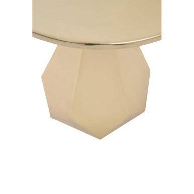 Orsina Amira Gold Side Table – Round Stainless Steel Geometric End Table