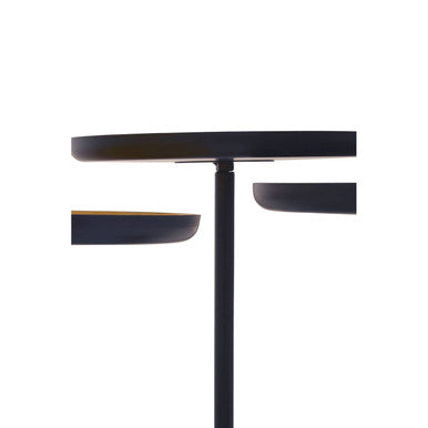 Orsina Amira Set of 3 Gold & Black Enamel Tray Tables | Iron Nesting