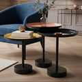 Orsina Amira Set of 3 Gold & Black Enamel Tray Tables | Iron Nesting