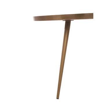 Orsina Amira Blue Enamel Nesting Side Tables | Gold Metal Frame
