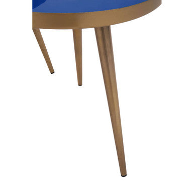 Orsina Amira Blue Enamel Nesting Side Tables | Gold Metal Frame