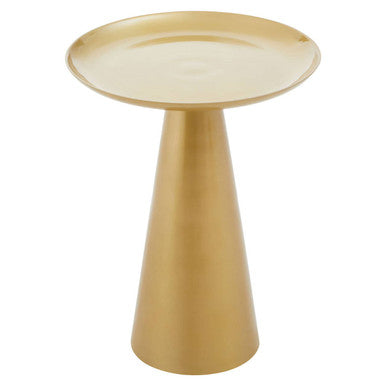 Orsina Pali Gold Round Side Table – Aluminium Pedestal Accent Table