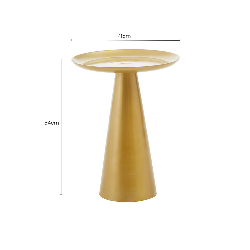Orsina Pali Gold Round Side Table – Aluminium Pedestal Accent Table