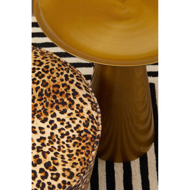 Orsina Pali Gold Round Side Table – Aluminium Pedestal Accent Table