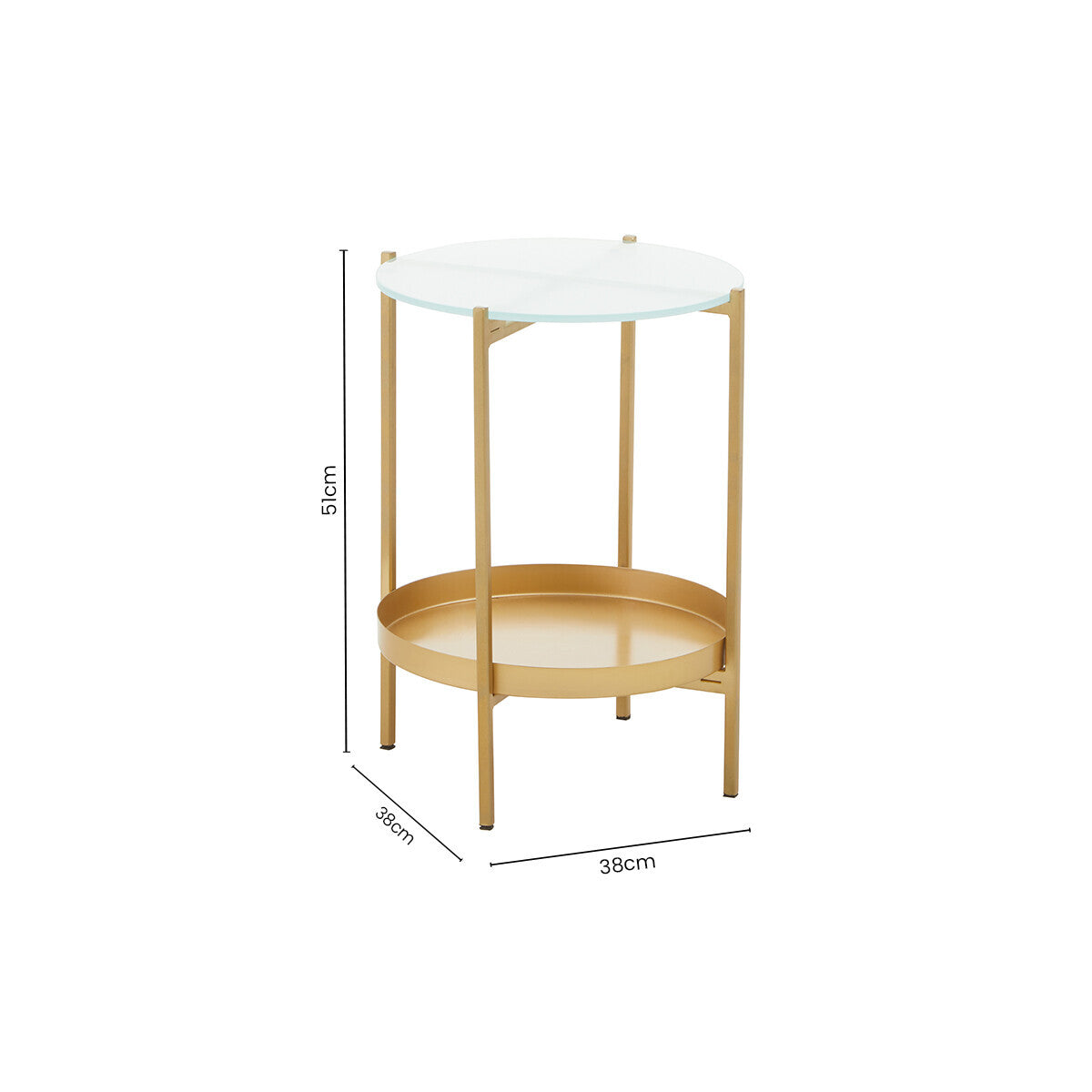 Orsina Pali Gold Iron and Glass Two-Tier Side Table | Modern End Table