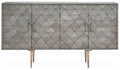 Orsina Siro 4-Door Mango Wood Sideboard – Grey with Gold Legs