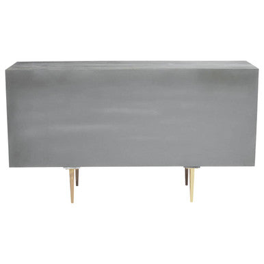 Orsina Siro 4-Door Mango Wood Sideboard – Grey with Gold Legs