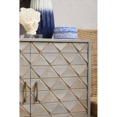 Orsina Siro 4-Door Mango Wood Sideboard – Grey with Gold Legs