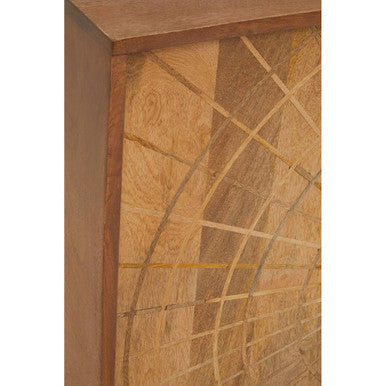 Orsina Sona Mango Wood Sideboard – 2-Door Storage Cabinet with Gold Legs