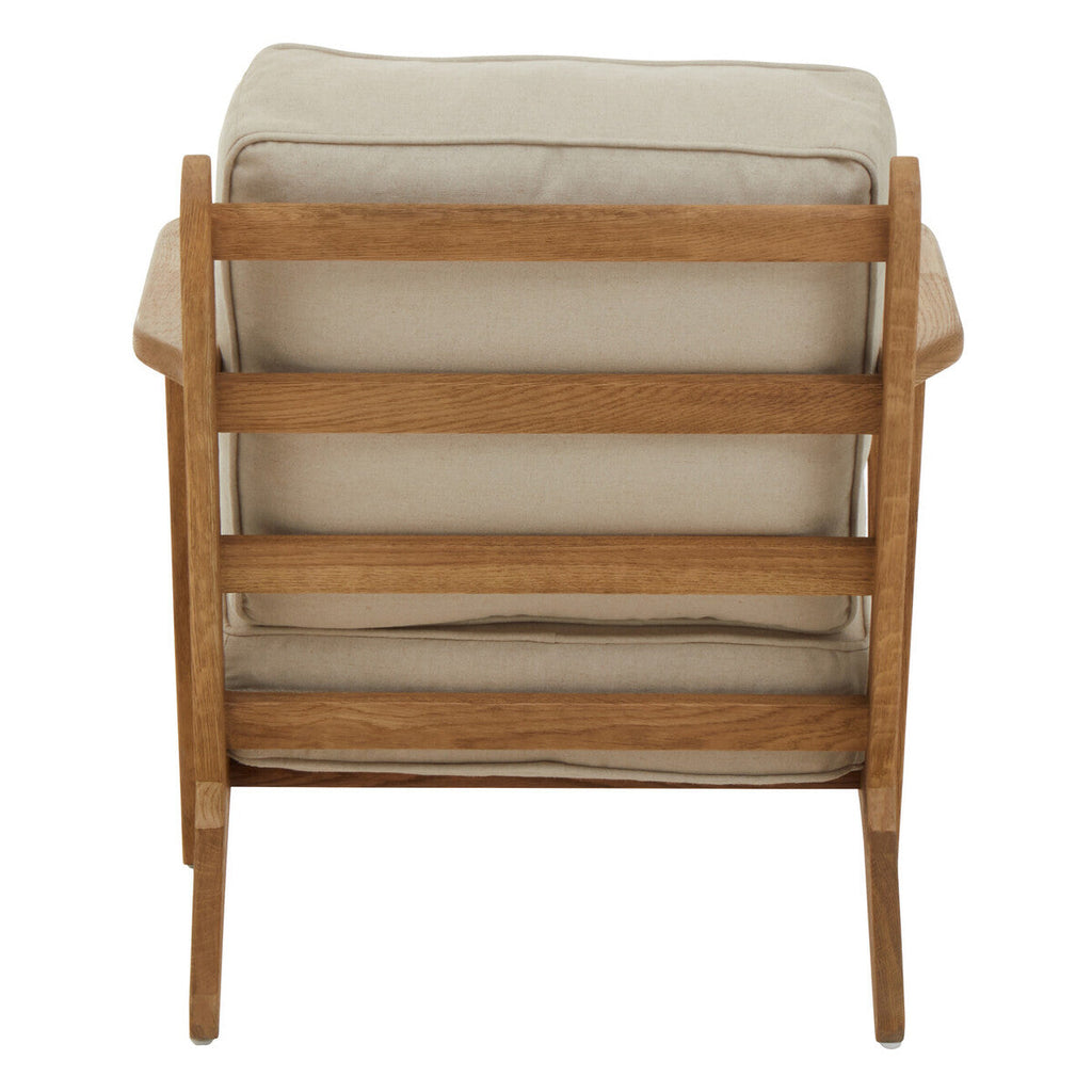 Orsina Hector Natural Linen and Oak Wood Armchair | Modern Accent Chair