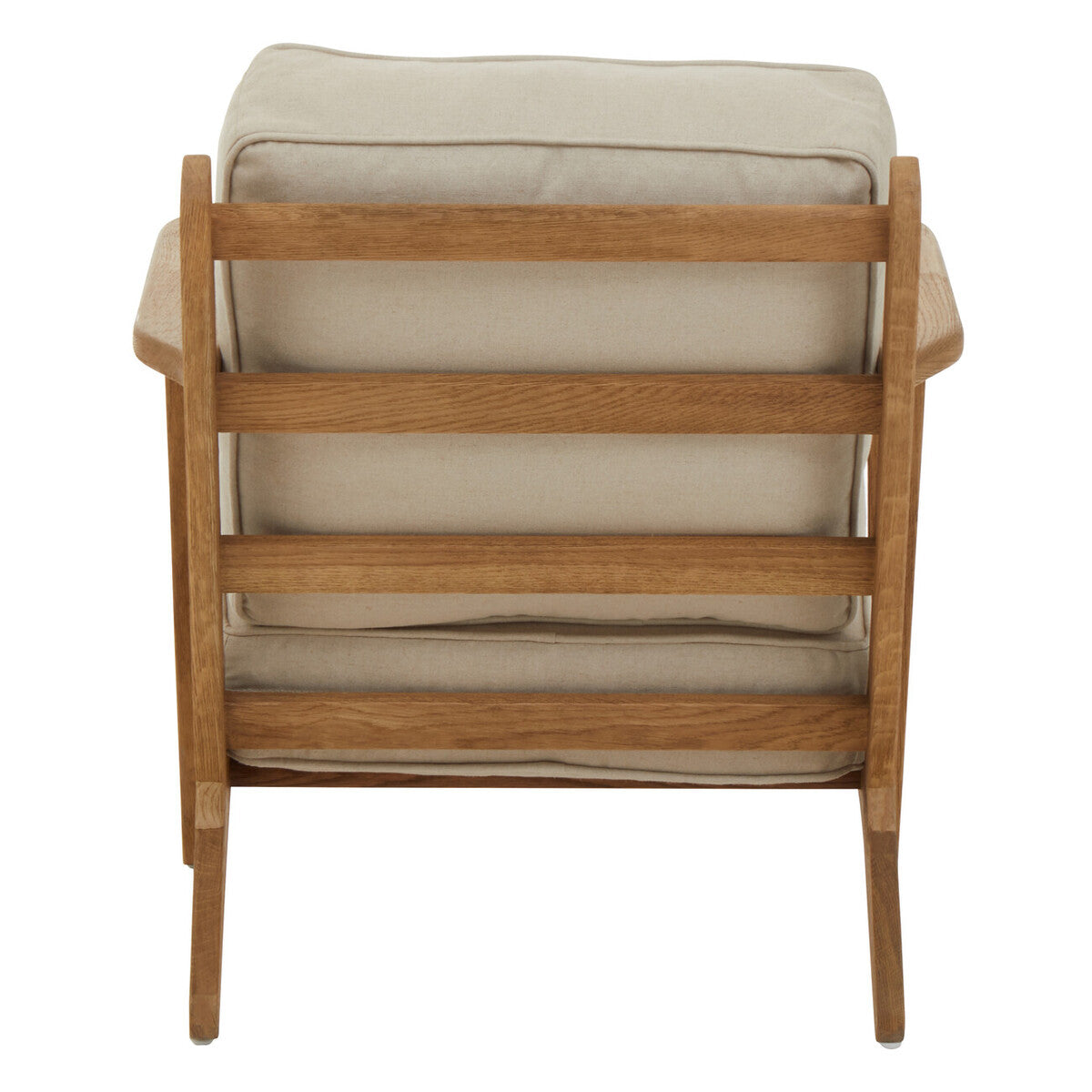 Orsina Hector Natural Linen and Oak Wood Armchair | Modern Accent Chair