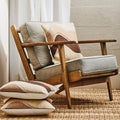 Orsina Hector Natural Linen and Oak Wood Armchair | Modern Accent Chair