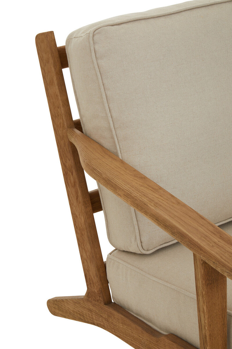 Orsina Hector Natural Linen and Oak Wood Armchair | Modern Accent Chair