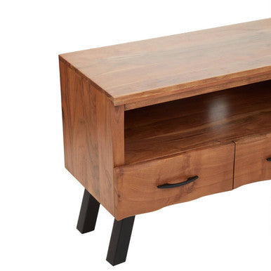 Orsina Nashik Acacia Media Unit – Two Drawer Modern TV Console