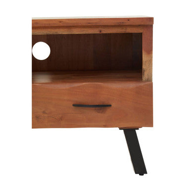 Orsina Nashik Acacia Media Unit – Three Drawer Industrial TV Stand